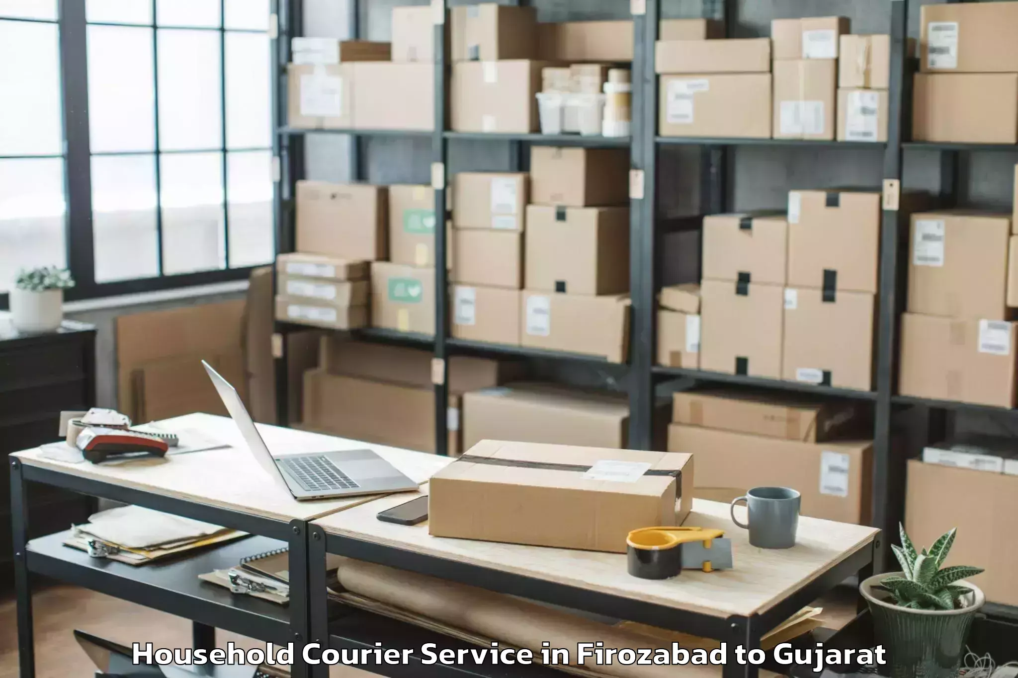 Expert Firozabad to Mundra Household Courier